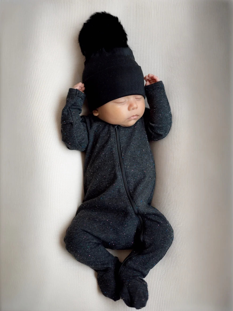 Charcoal Speckle 2-Way Zip Footie
