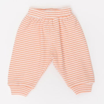Oversized Waffle Pants - Striped Creamscile