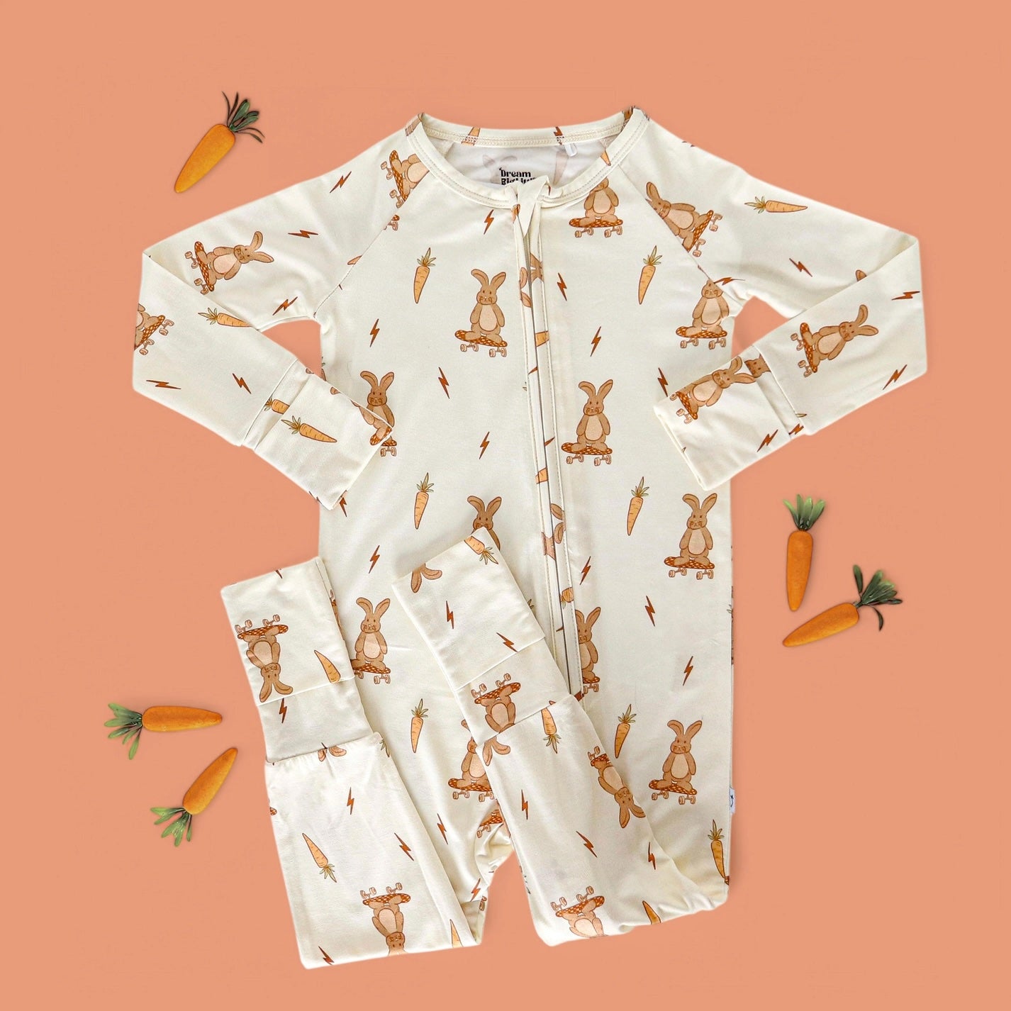 Rollin' Rabbits Dream PJ Romper