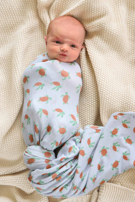 Bamboo Waffle Oversized Swaddle Blanket- Coastal Cruisers