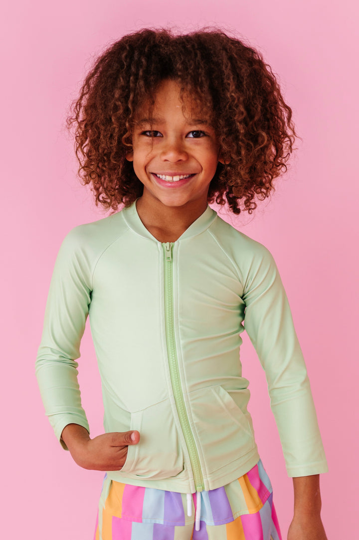 Lemon-Lime Zip Rashguard Shirt