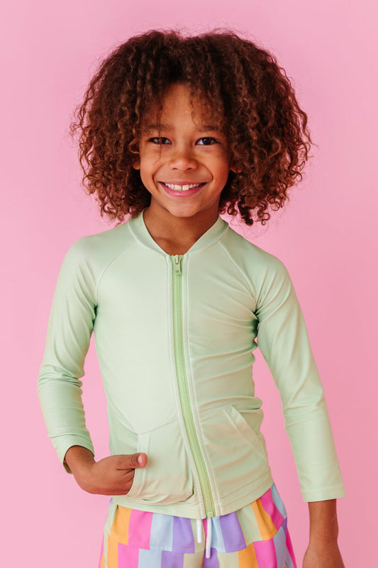 Lemon-Lime Zip Rashguard Shirt