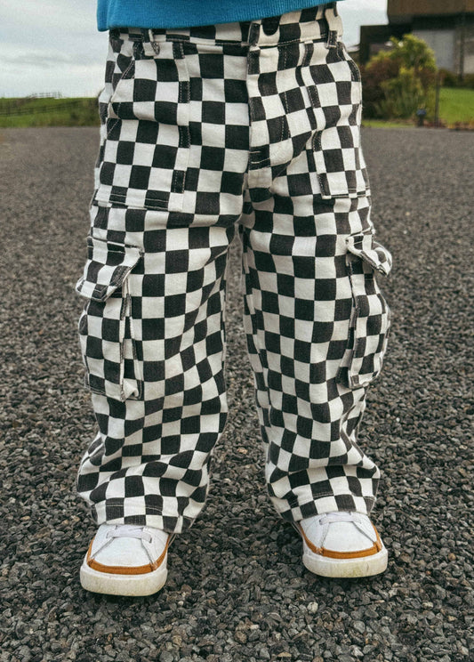 Checkered Baggy Cargo Pants