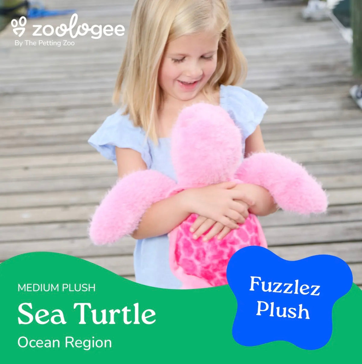 Fuzzlez Sea Turtle Pink 12”