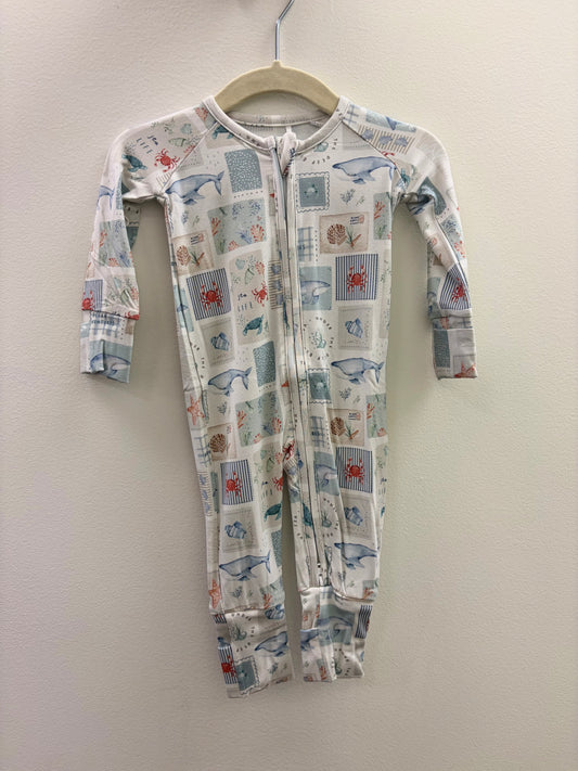 Bamboo Convertible Footie Sea Life Romper