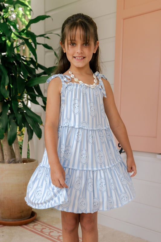 Floral Seashell Tier Twirl Dress