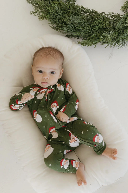 Santa Bamboo Zipper Pajamas