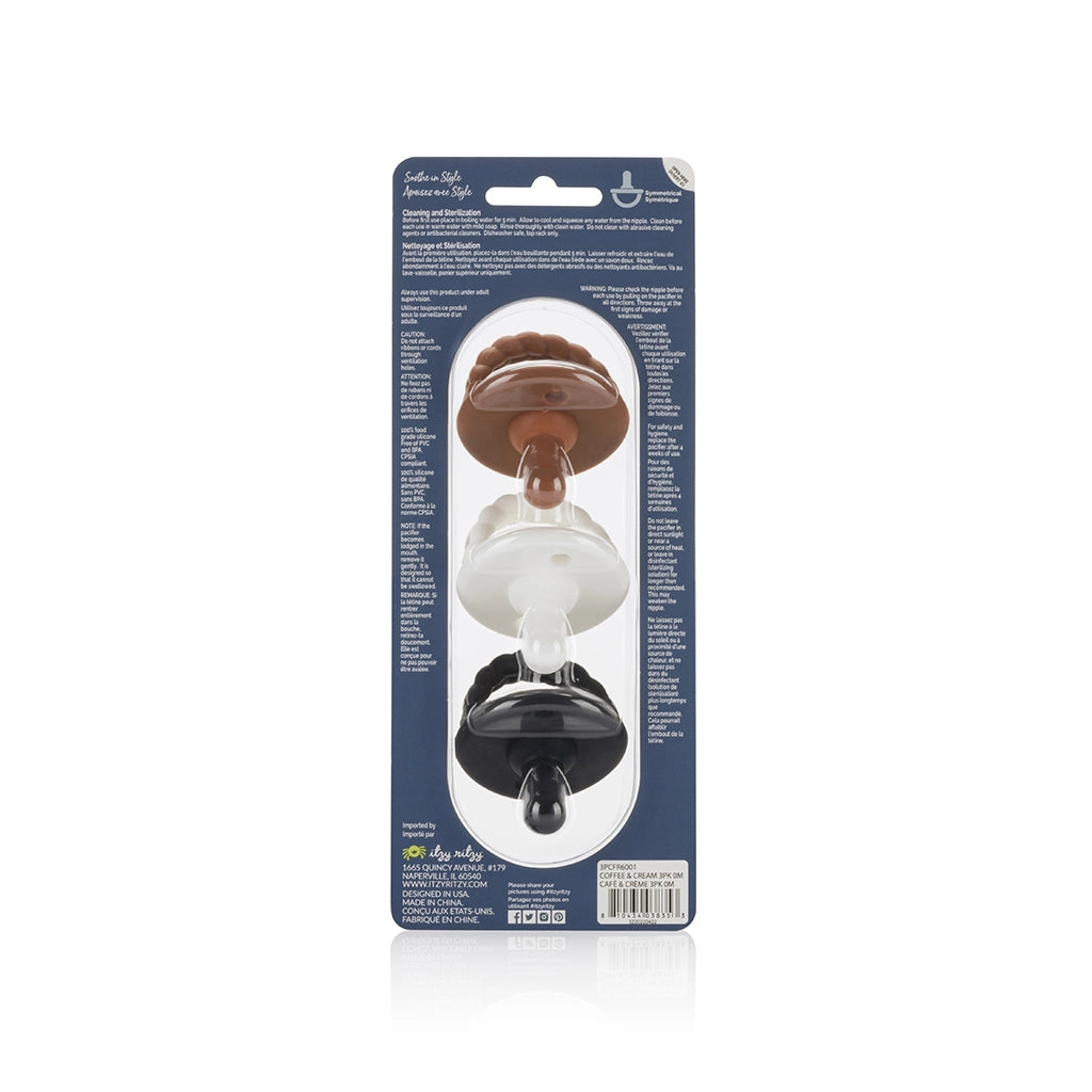 Sweetie Soother Pacifier 3 Pack - Coffee & Cream