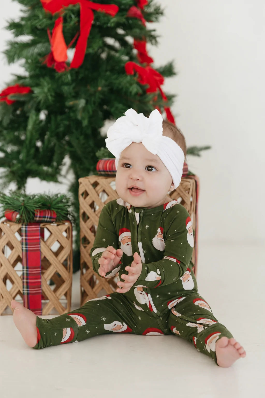 Santa Bamboo Zipper Pajamas