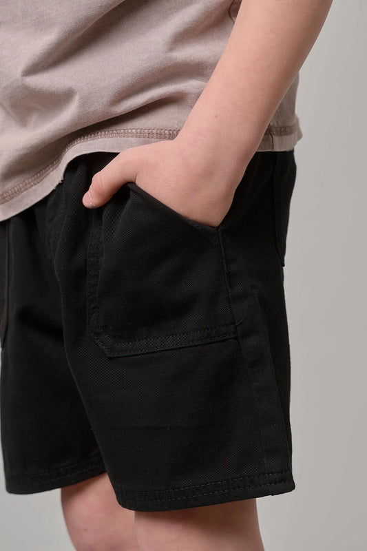 Cotton Twill Short- Black