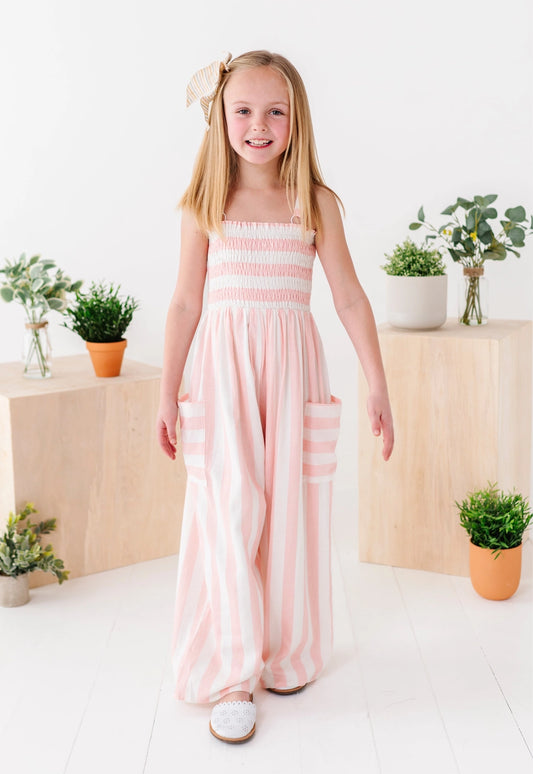 Pink Coastal Stripe Romper