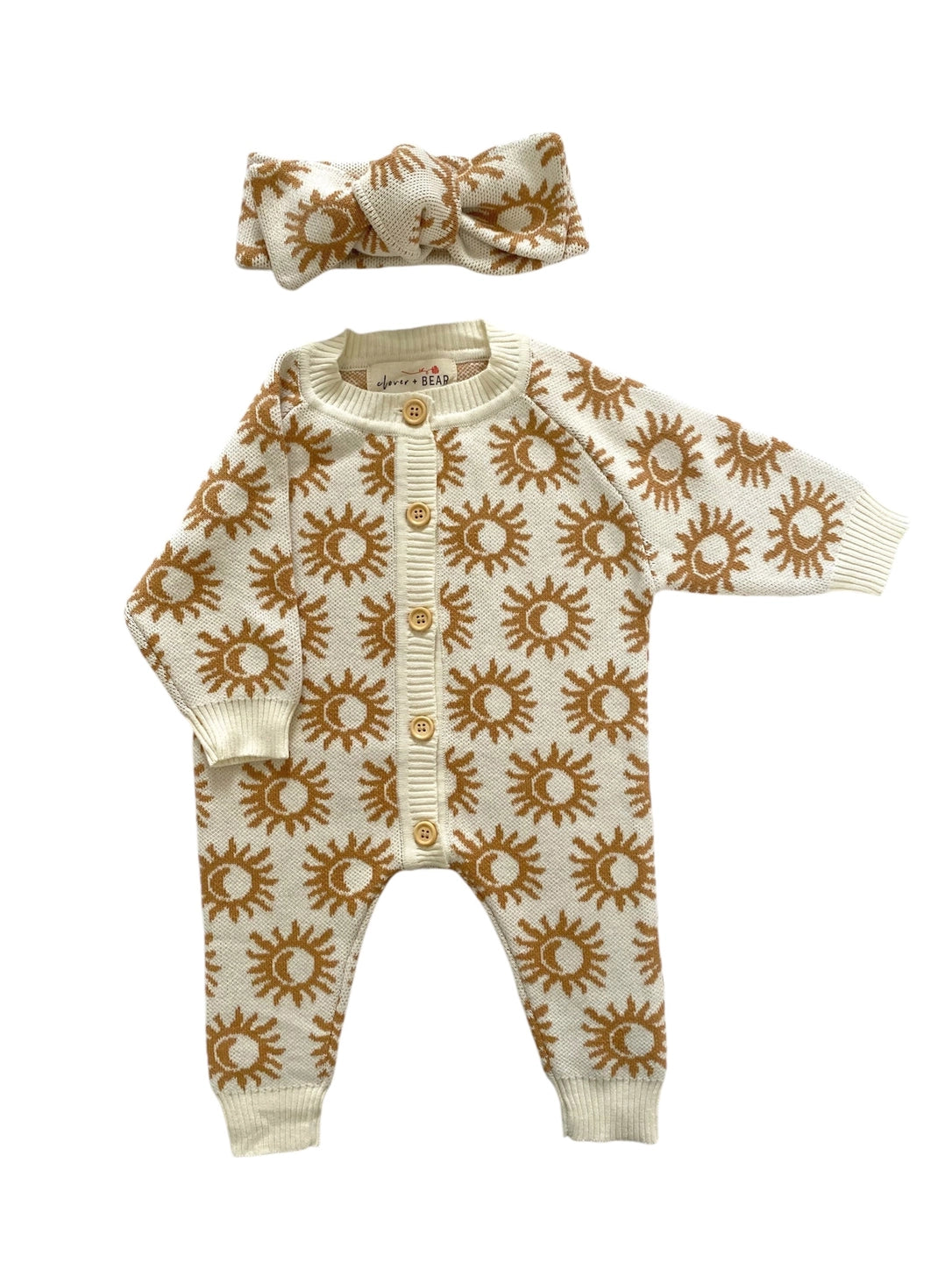 Knit Headband Bow - Golden Suns