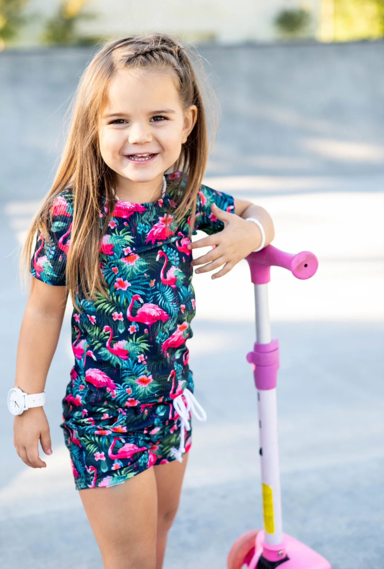 Breezy Flamingo Ribbed Set