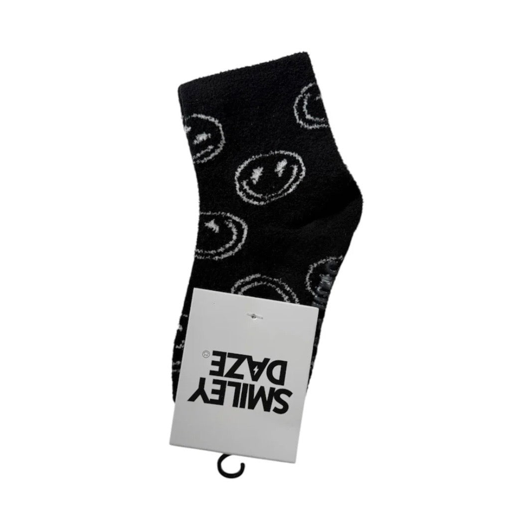 Smiley Fuzzy Socks