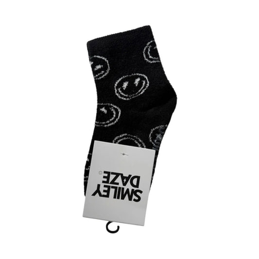 Smiley Fuzzy Socks