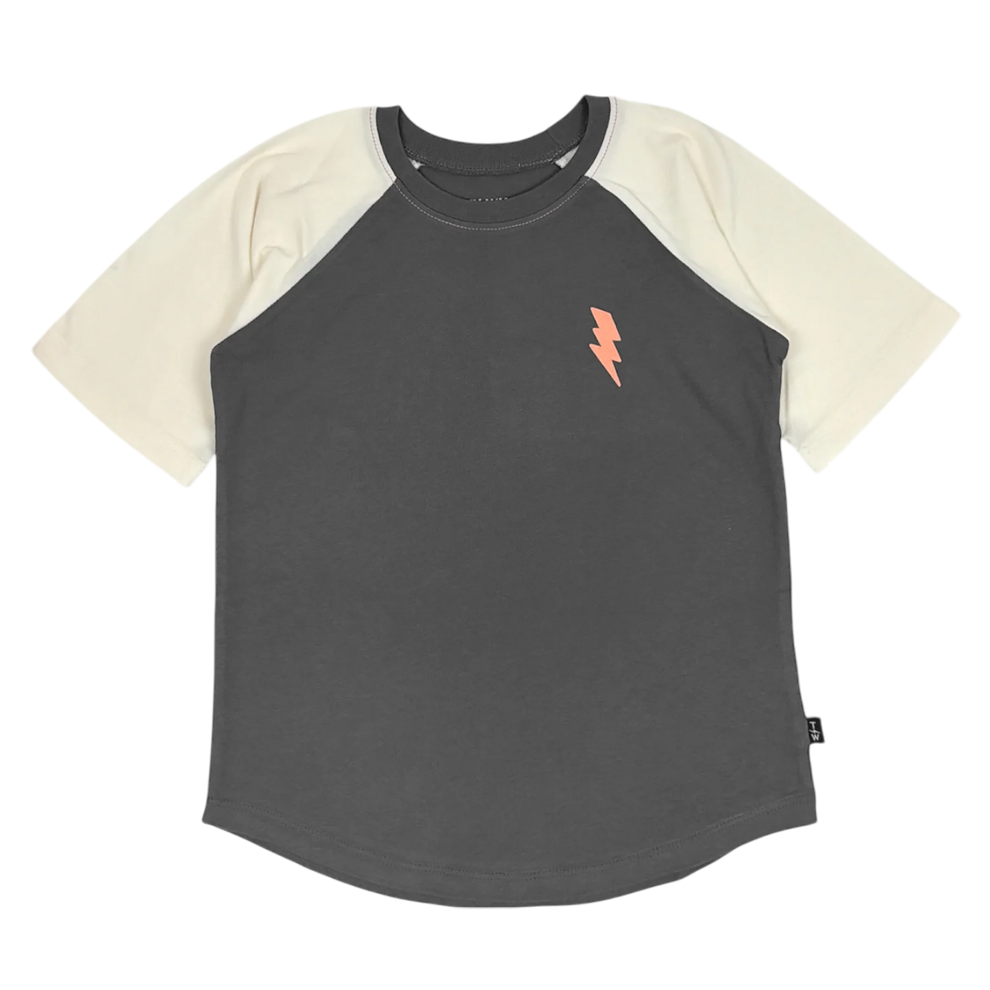 Bolt Color Block Raglan Tee - Coral