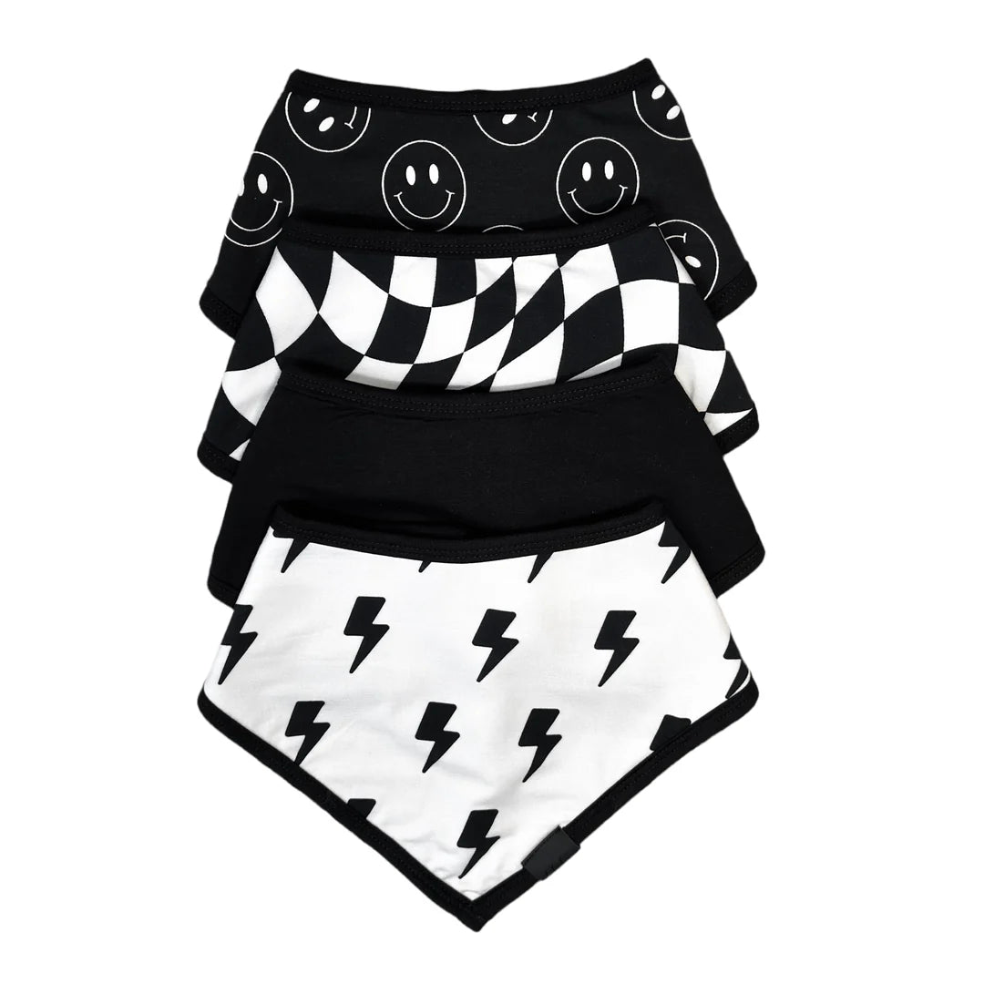 Bamboo Bandana Bibs 4 Pack - Warped