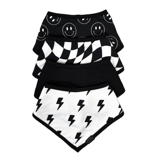 Bamboo Bandana Bibs 4 Pack - Warped