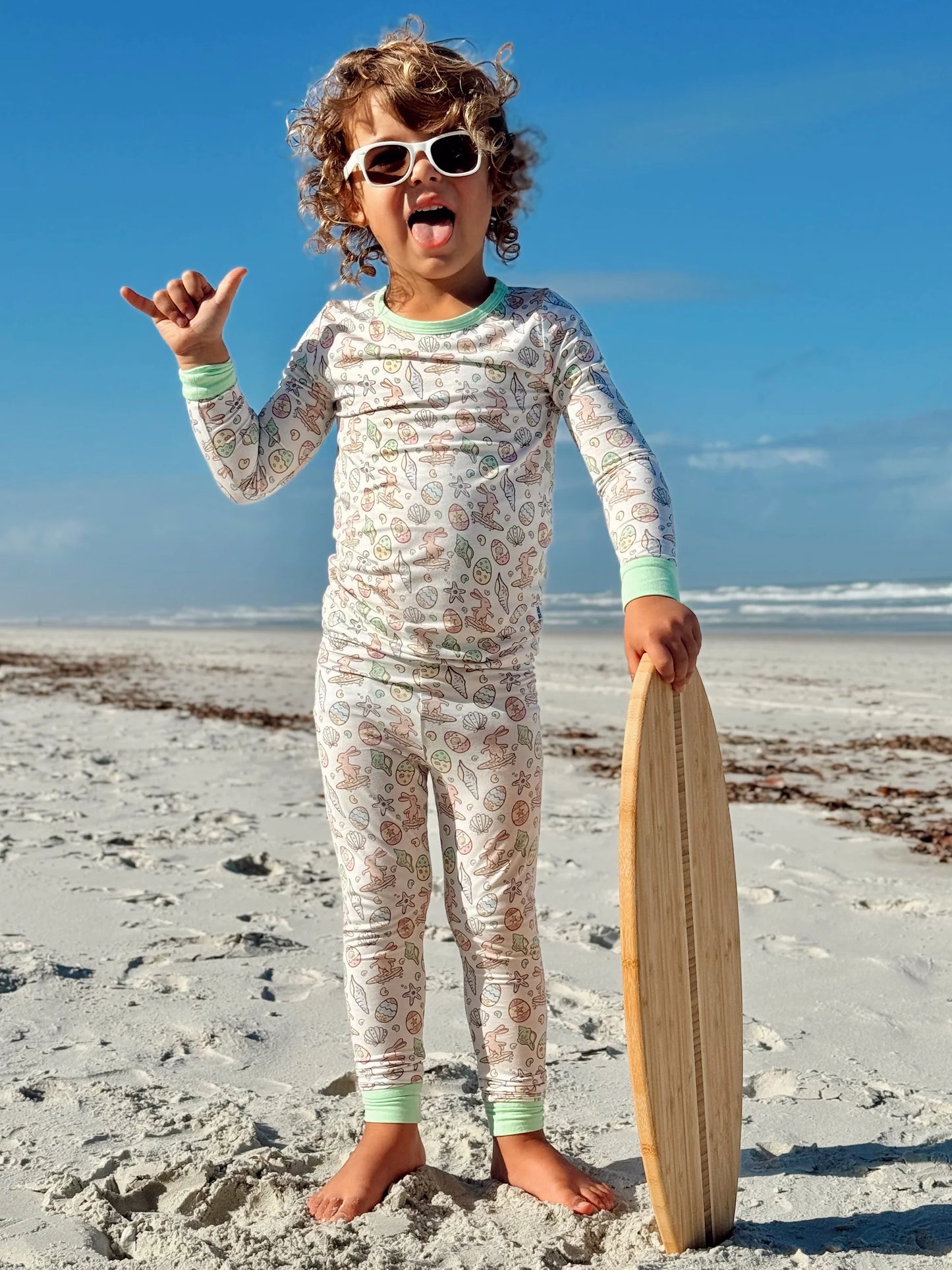 Surfing Bunnies Easter Two Piece Pajamas