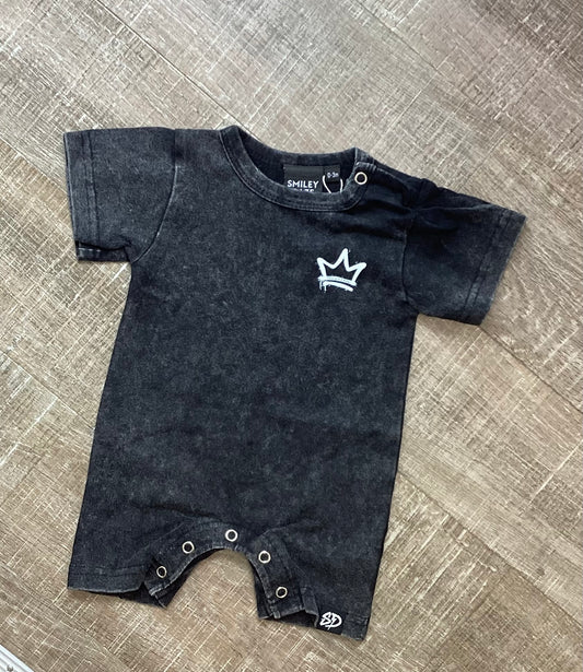 Long Live Boyhood Acid Wash Romper