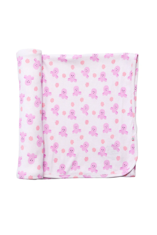 Bamboo Waffle Oversized Swaddle Blanket- Sea Snuggles