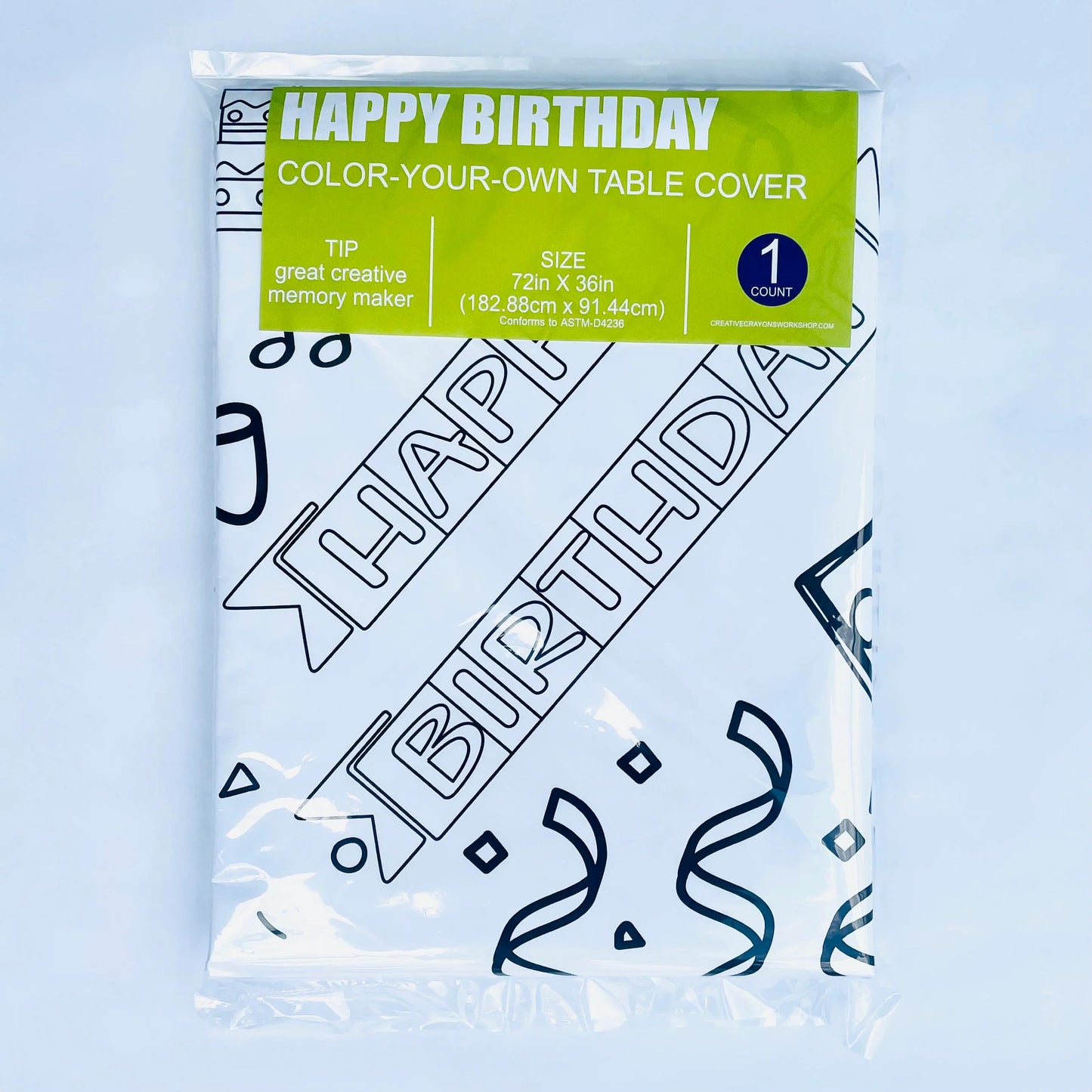 Happy Birthday Color-Your-Own Tablecloth