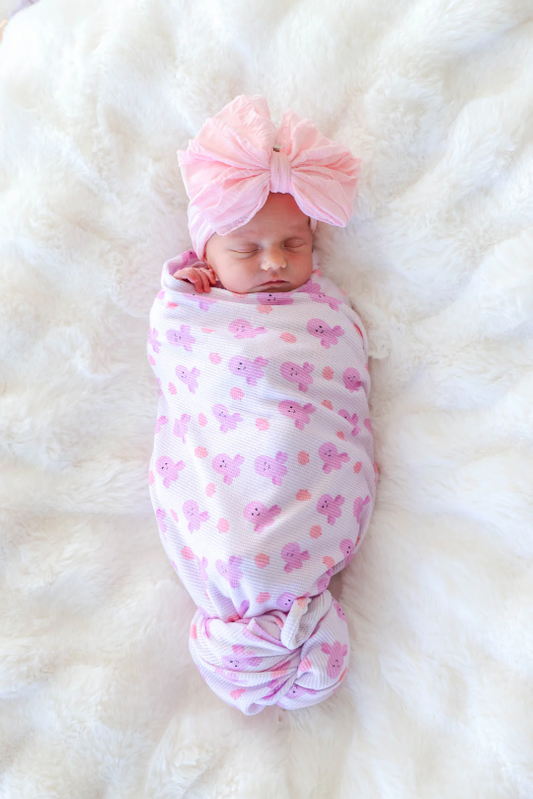 Bamboo Waffle Oversized Swaddle Blanket- Sea Snuggles