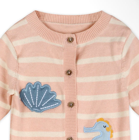 Ocean Embroidered Knit Baby Jumpsuit
