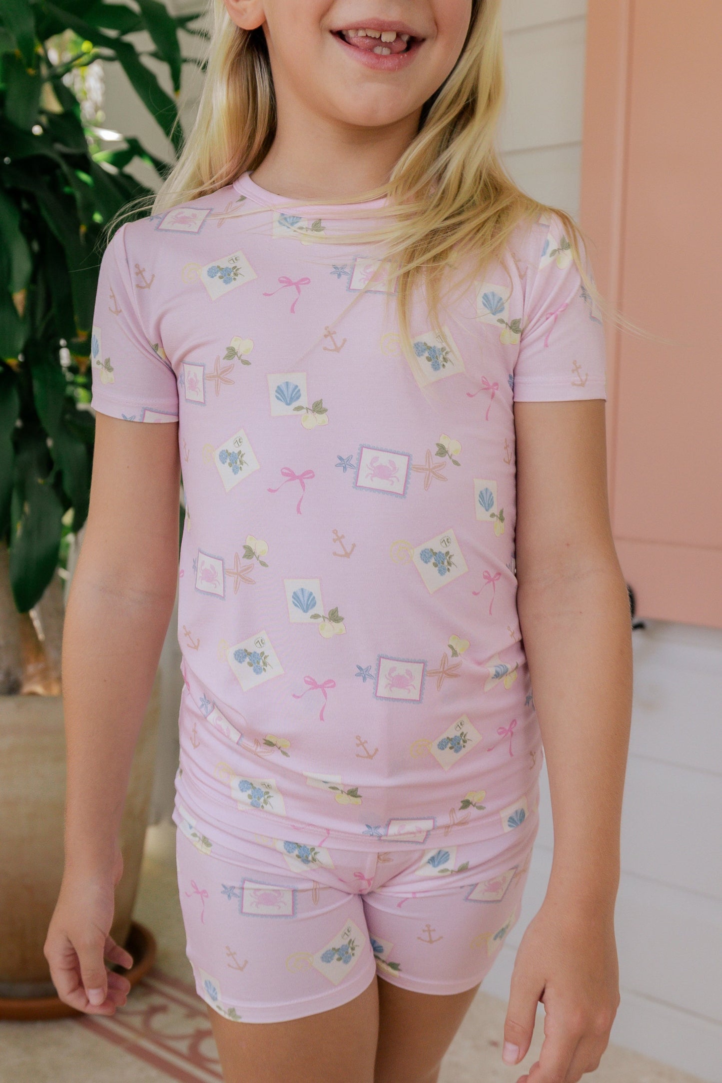 Little Coastal Notes Two- Piece Short Set