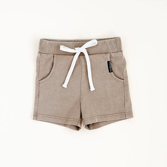 Acid Wash Shorts - Dune