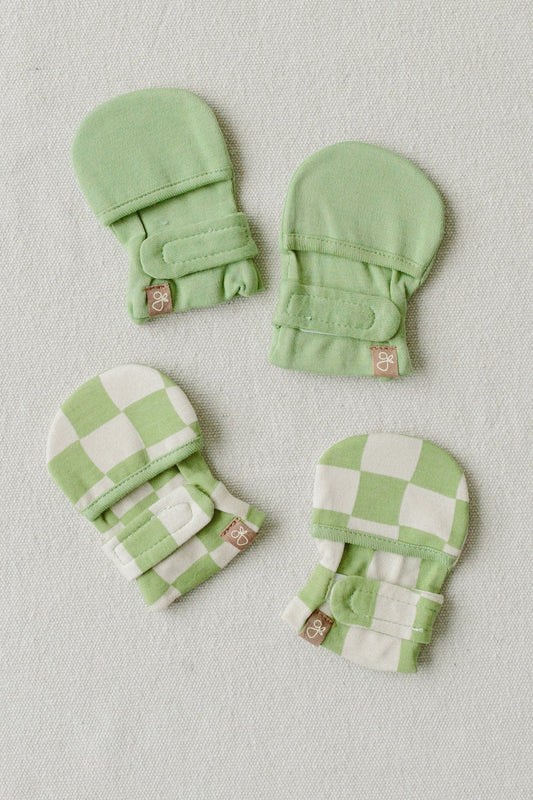 Stay On Baby Mitts 2 Pack - Cabana Green