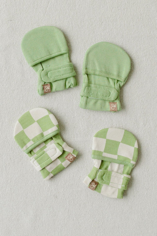 Stay On 2 pack Baby Mitts Cabana Green