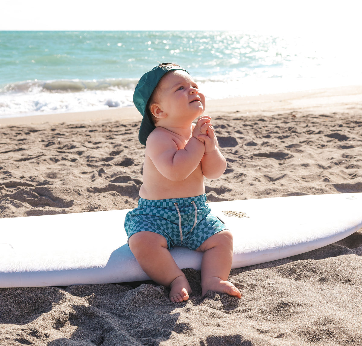 Dark Blue Little Surfer Dude Nylon Snapback