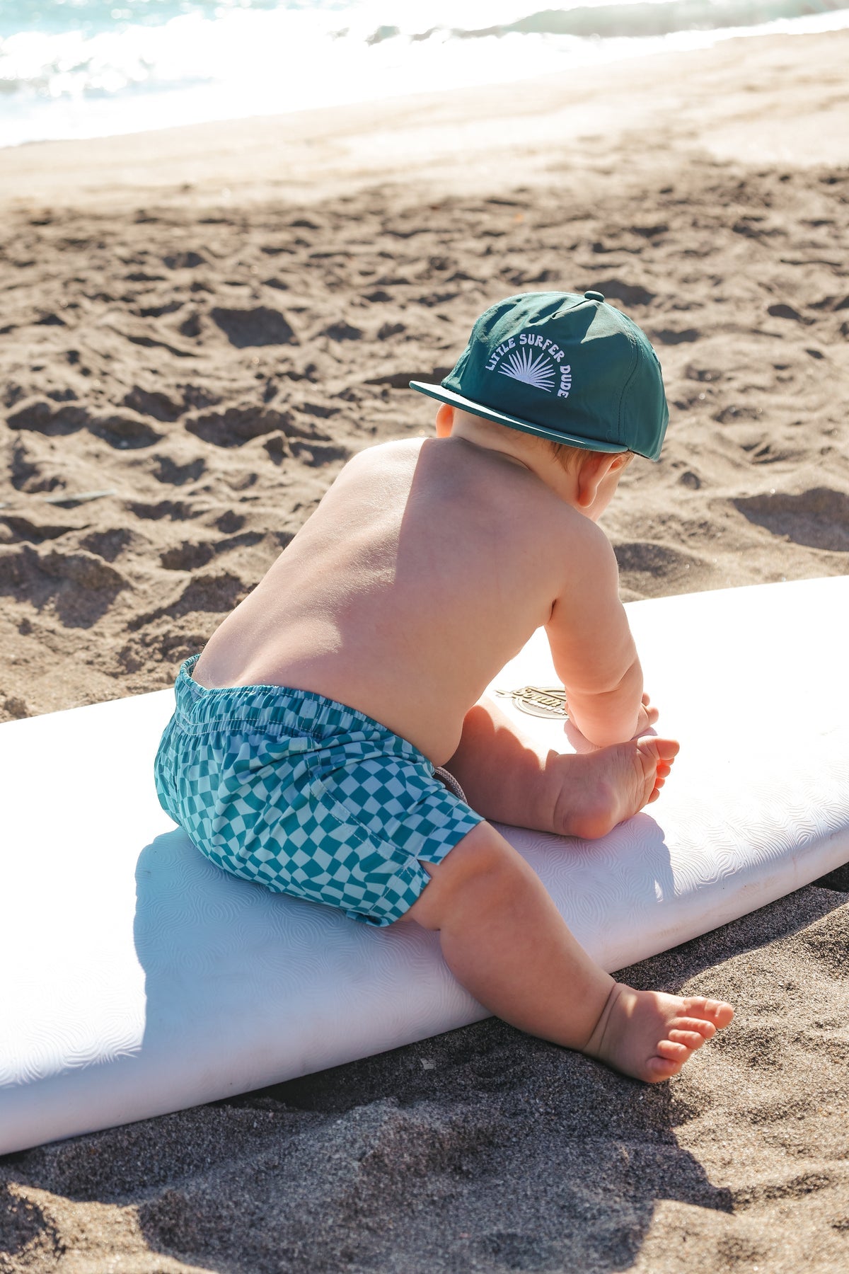 Dark Blue Little Surfer Dude Nylon Snapback