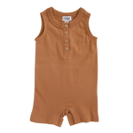 Toasted Nut Shorty Baby Romper, Retro Onesie