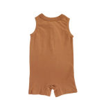 Toasted Nut Shorty Baby Romper, Retro Onesie