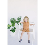 Toasted Nut Shorty Baby Romper, Retro Onesie