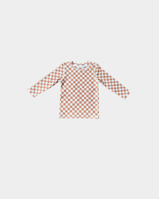 Long Sleeve Boy’s Rashguard Butterscotch Checkered