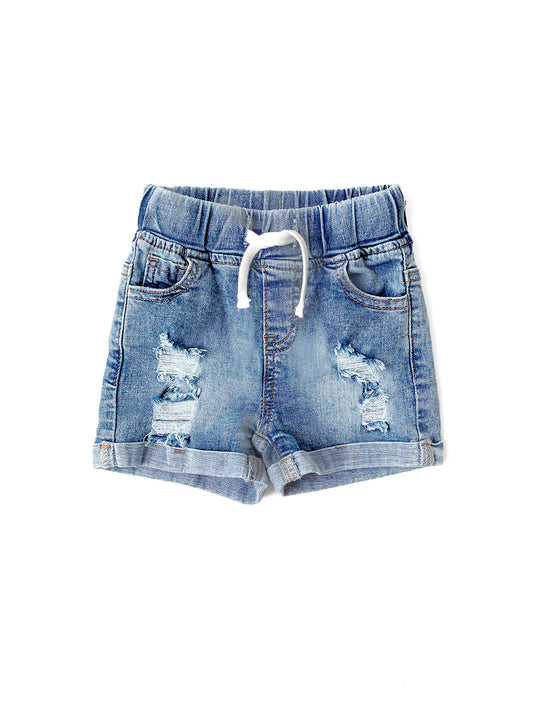 Distressed Denim Shorts