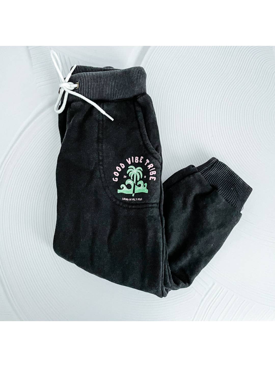 Good Vibe Tribe Acid Wash Trackpants