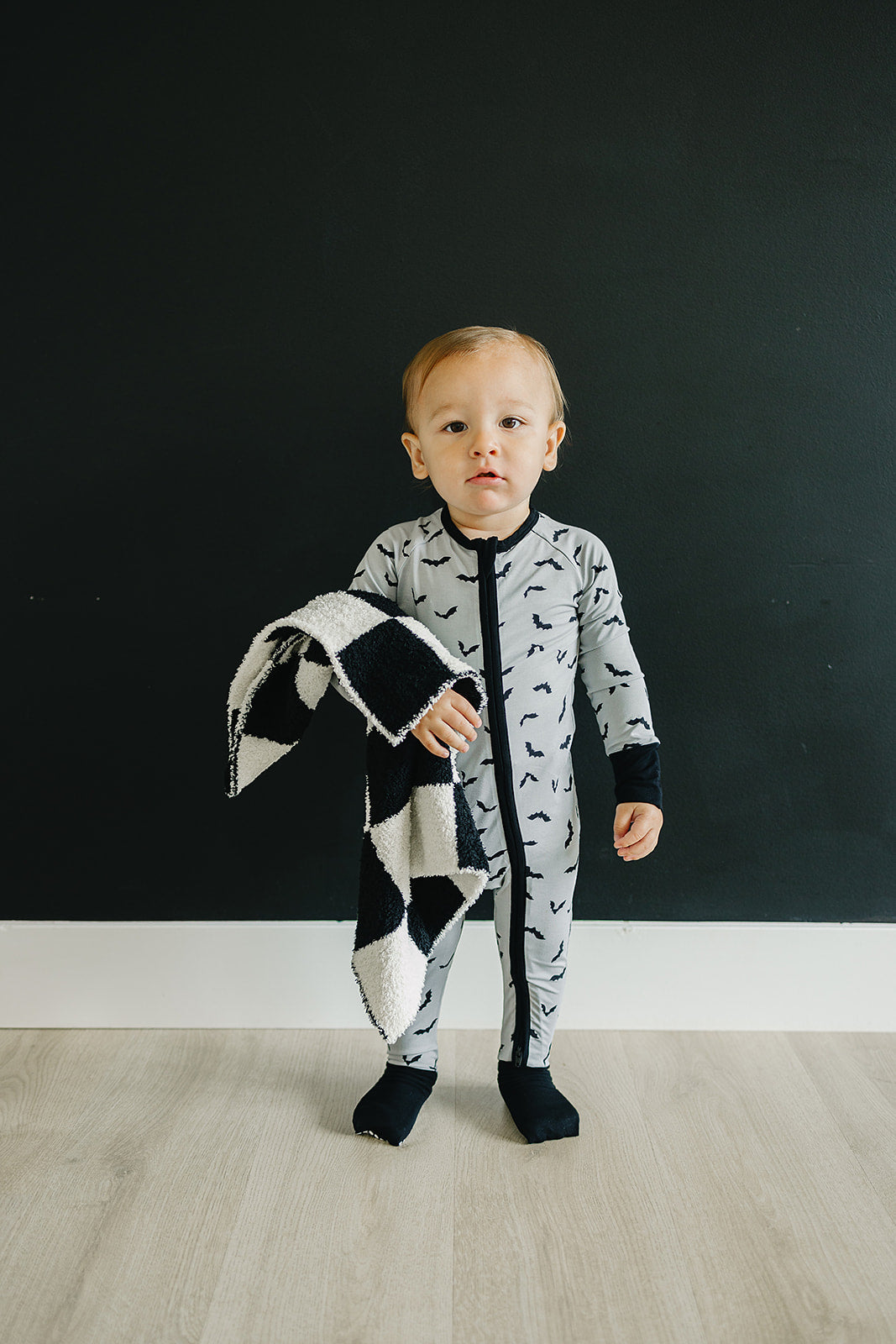 Black + White Checkered Plush Blanket Lovey (15x20)