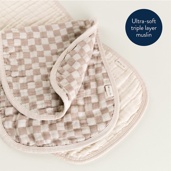 Burp Cloths 2-Pack - Toast Checkerboard