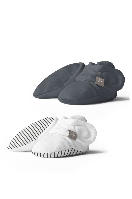 Stay On Baby Boots 2 Pack - Midnight + Stripe Gray