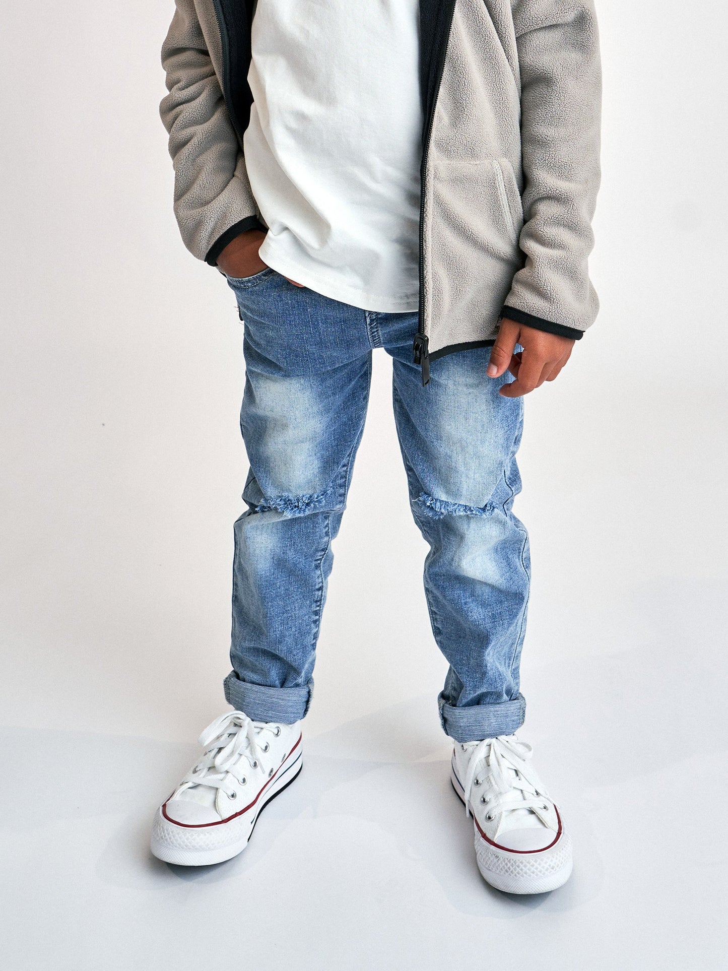 Light Wash Distressed Denim Jean