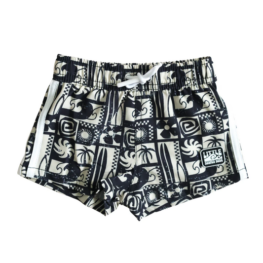 Vintage Black Swim Trunks