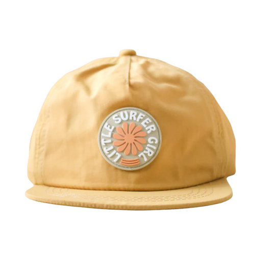 Little Surfer Girl Flower Yellow Nylon Cap