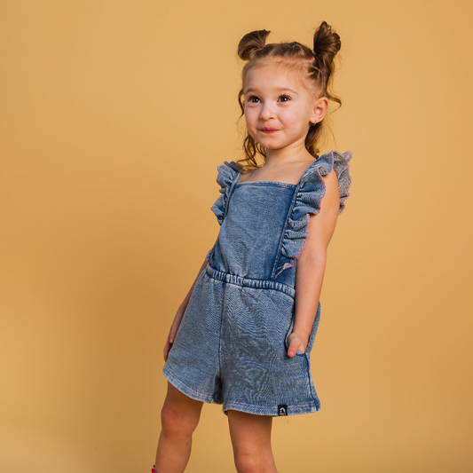 The Luna Romper - Blue Denim