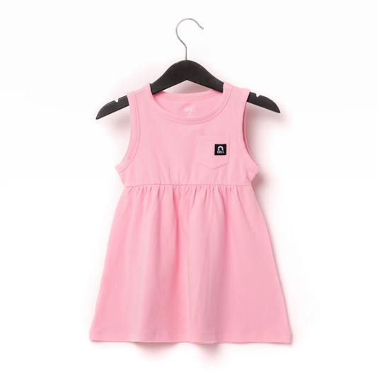Essentials Tank with Chest Pocket Dress - Light Pink