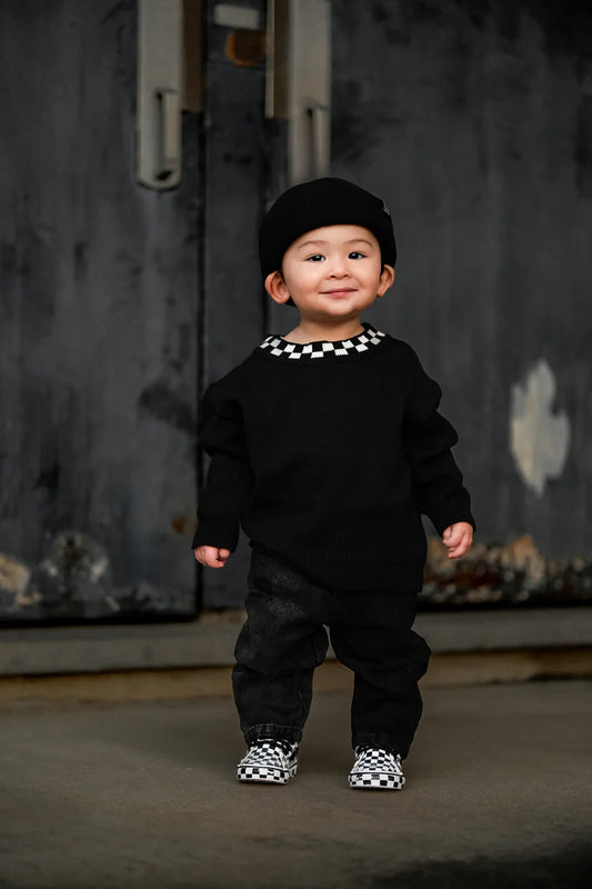 Checkered Collar Sweater