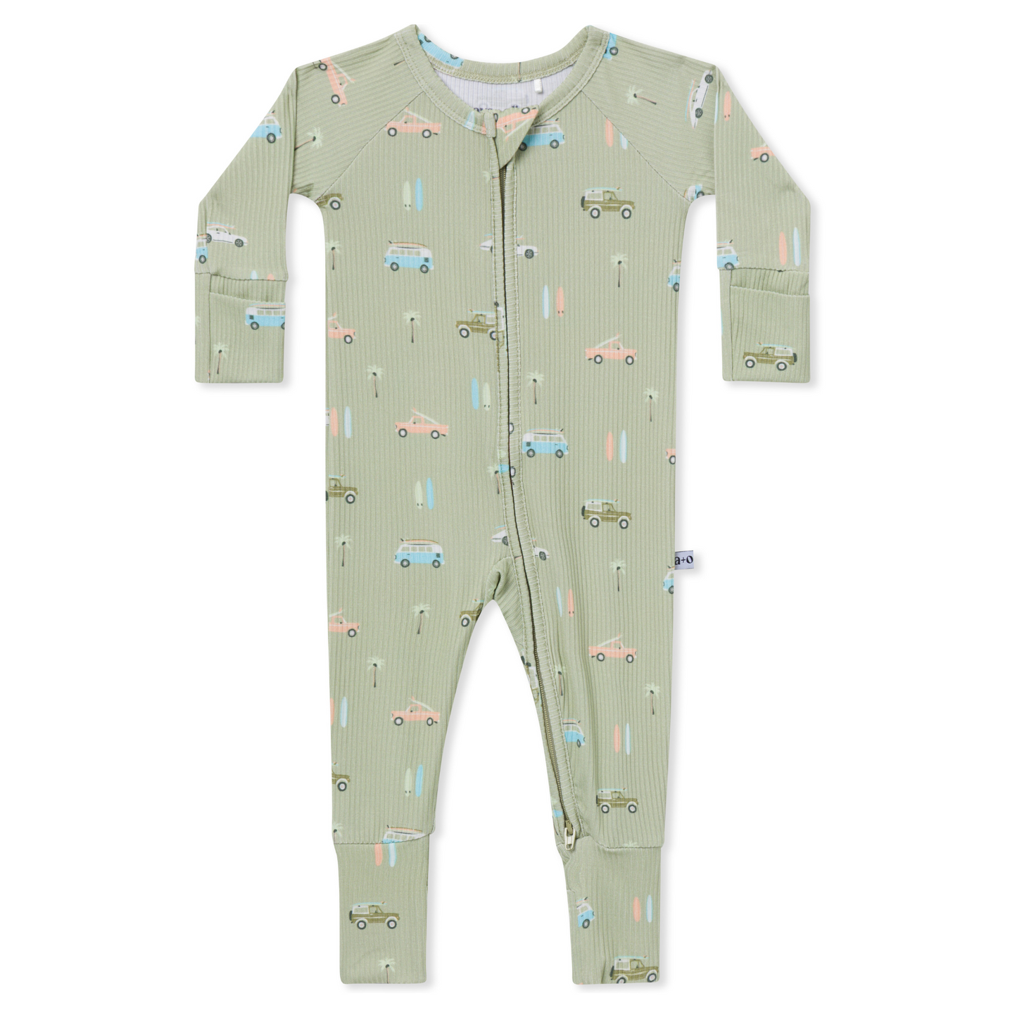 Vintage Surf Cars Zip Romper